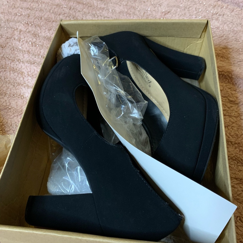 Black chunky heel